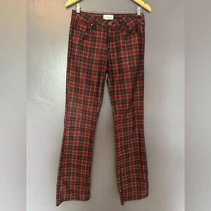 PARKER SMITH Plaid Bootcut Stretch Cotton Pant EUC Size 27/4